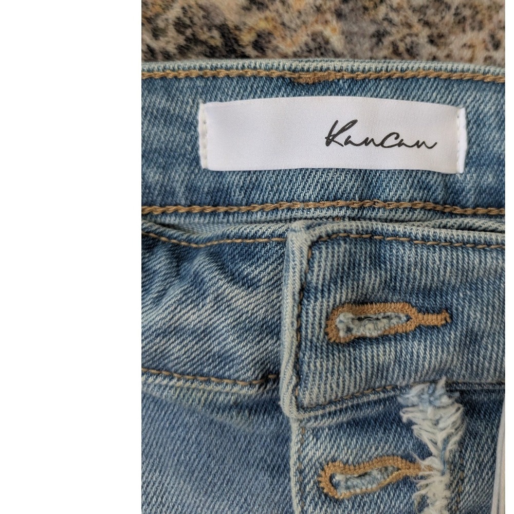 NWT Kancan Relaxed Fit Distressed Light Wash Jeans Size 9/28 Button Fly - Picture 3 of 7